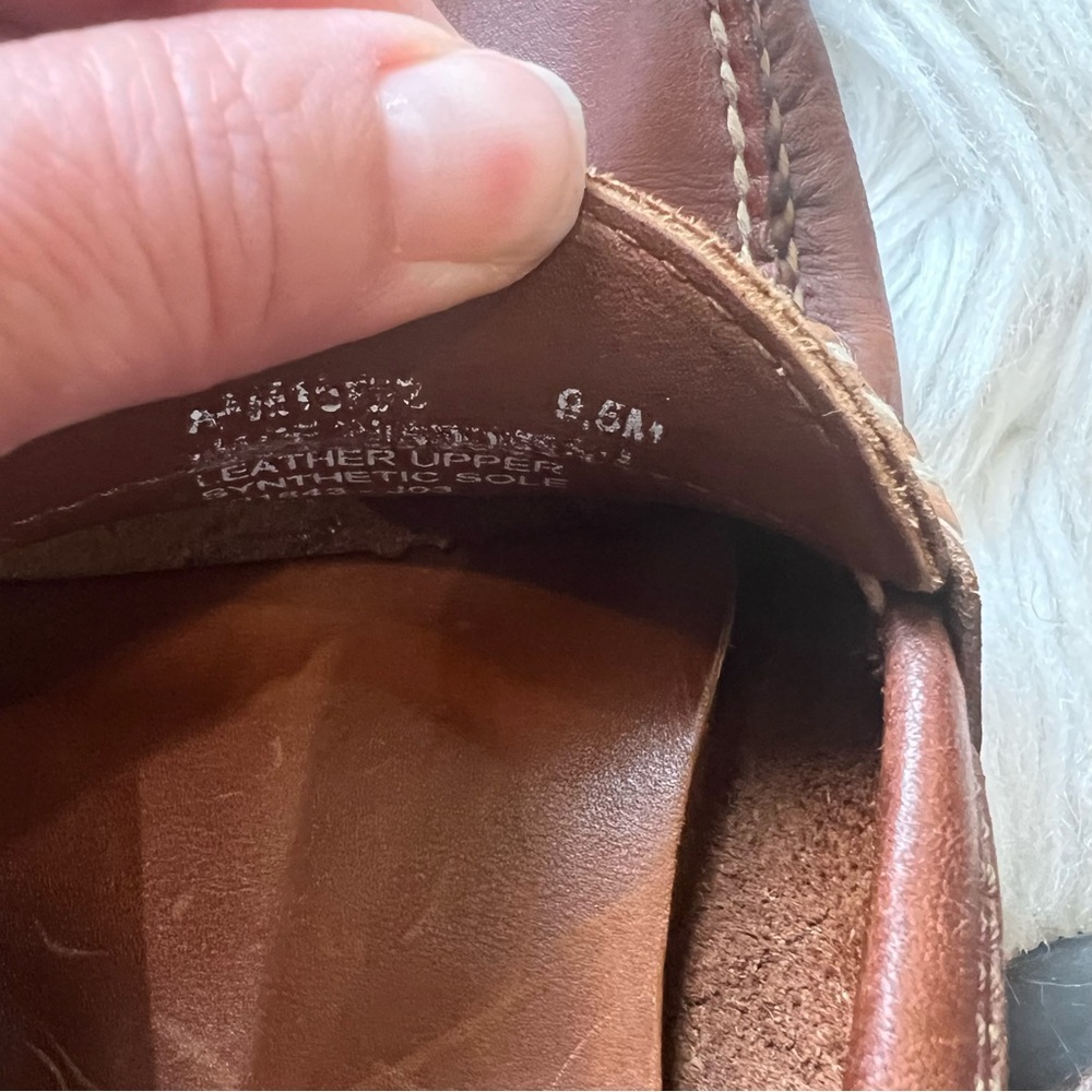 Polo Sport Ralph Lauren Brown Leather Slip On Penny Loafers Men’s Size 9.5M - Picture 6 of 9